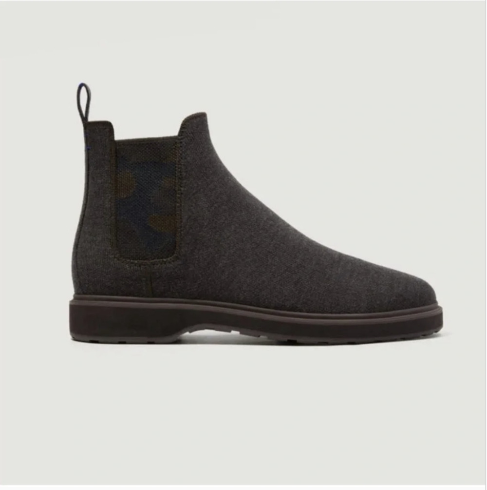 Rothy's Men's Merino Chelsea Boots in Dark Brown Camo Size 9